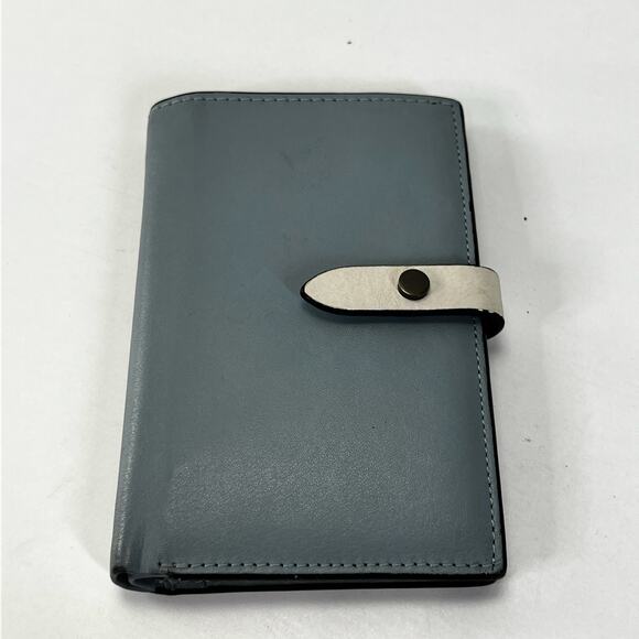 MADE IN ITALY Handbags - Dusty Blue Genuine Leather Slim Wallet